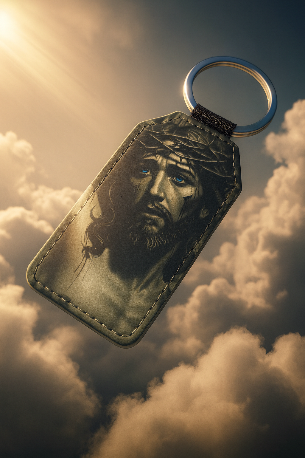 Schlüsselanhänger Jesus Kunstleder