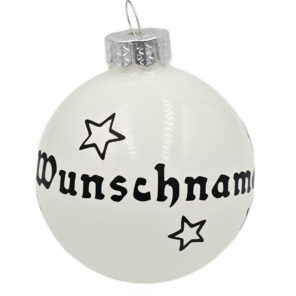 Personalisierte 6 cm Christbaumkugel mit Wunschname – handgefertigte Weihnachtsdeko aus Glas Verschiedene Ausführungen