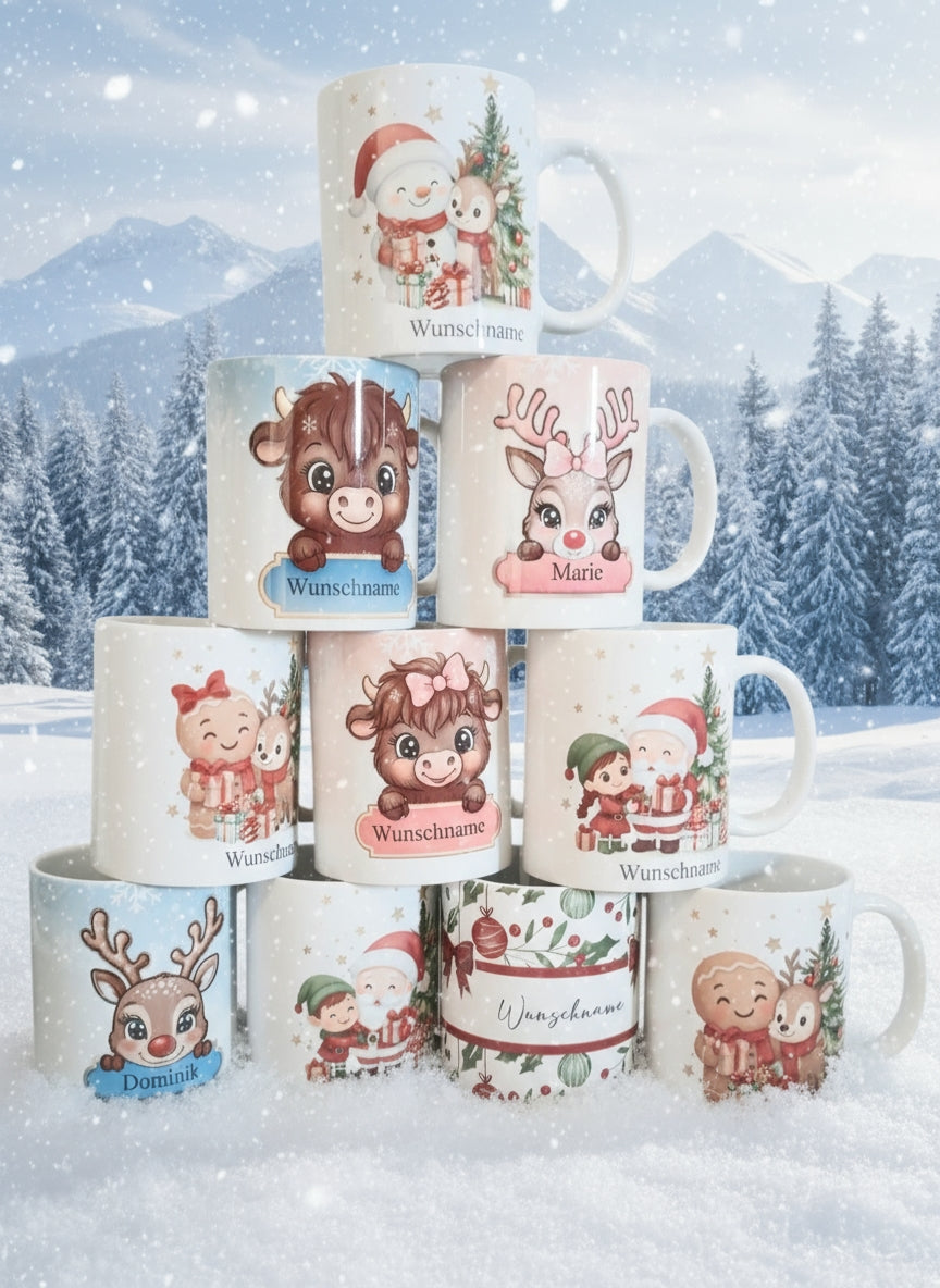 Weihnachts-Tasse Keramik  personalisiert 330ml