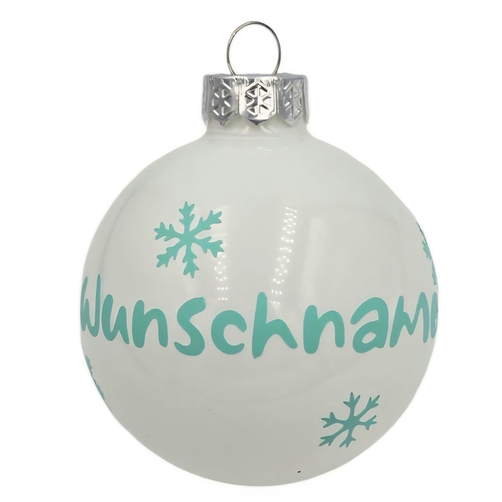 Personalisierte 6 cm Christbaumkugel mit Wunschname – handgefertigte Weihnachtsdeko aus Glas Verschiedene Ausführungen