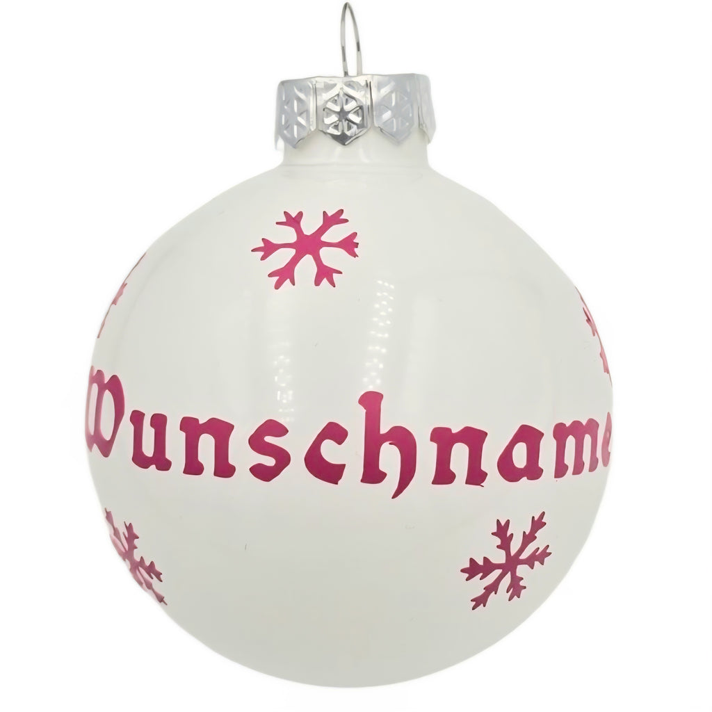 Personalisierte 6 cm Christbaumkugel mit Wunschname – handgefertigte Weihnachtsdeko aus Glas Verschiedene Ausführungen
