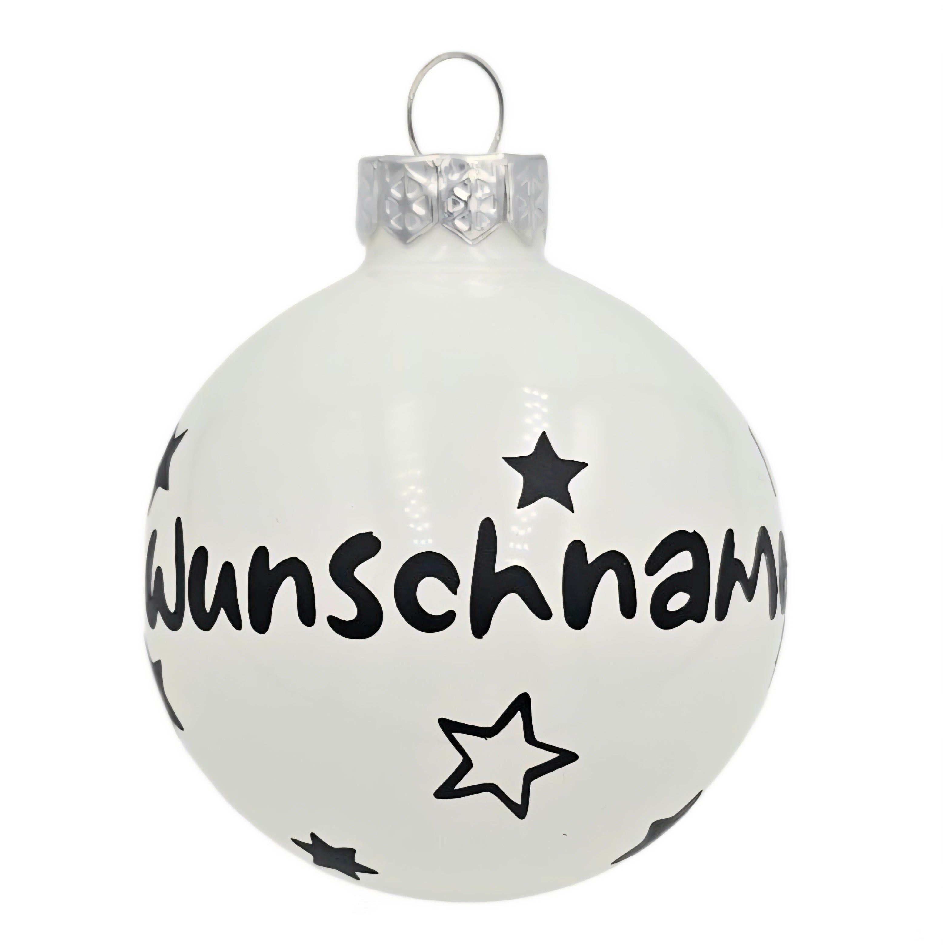 Personalisierte 6 cm Christbaumkugel mit Wunschname – handgefertigte Weihnachtsdeko aus Glas Verschiedene Ausführungen
