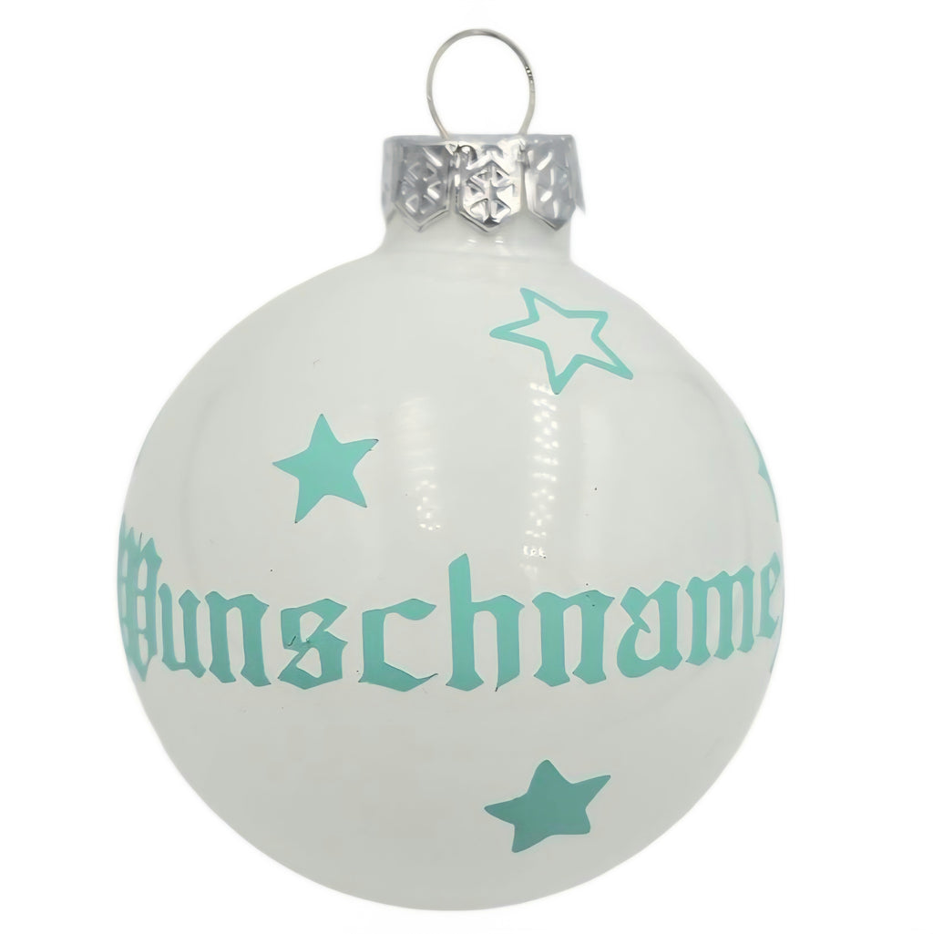 Personalisierte 6 cm Christbaumkugel mit Wunschname – handgefertigte Weihnachtsdeko aus Glas Verschiedene Ausführungen