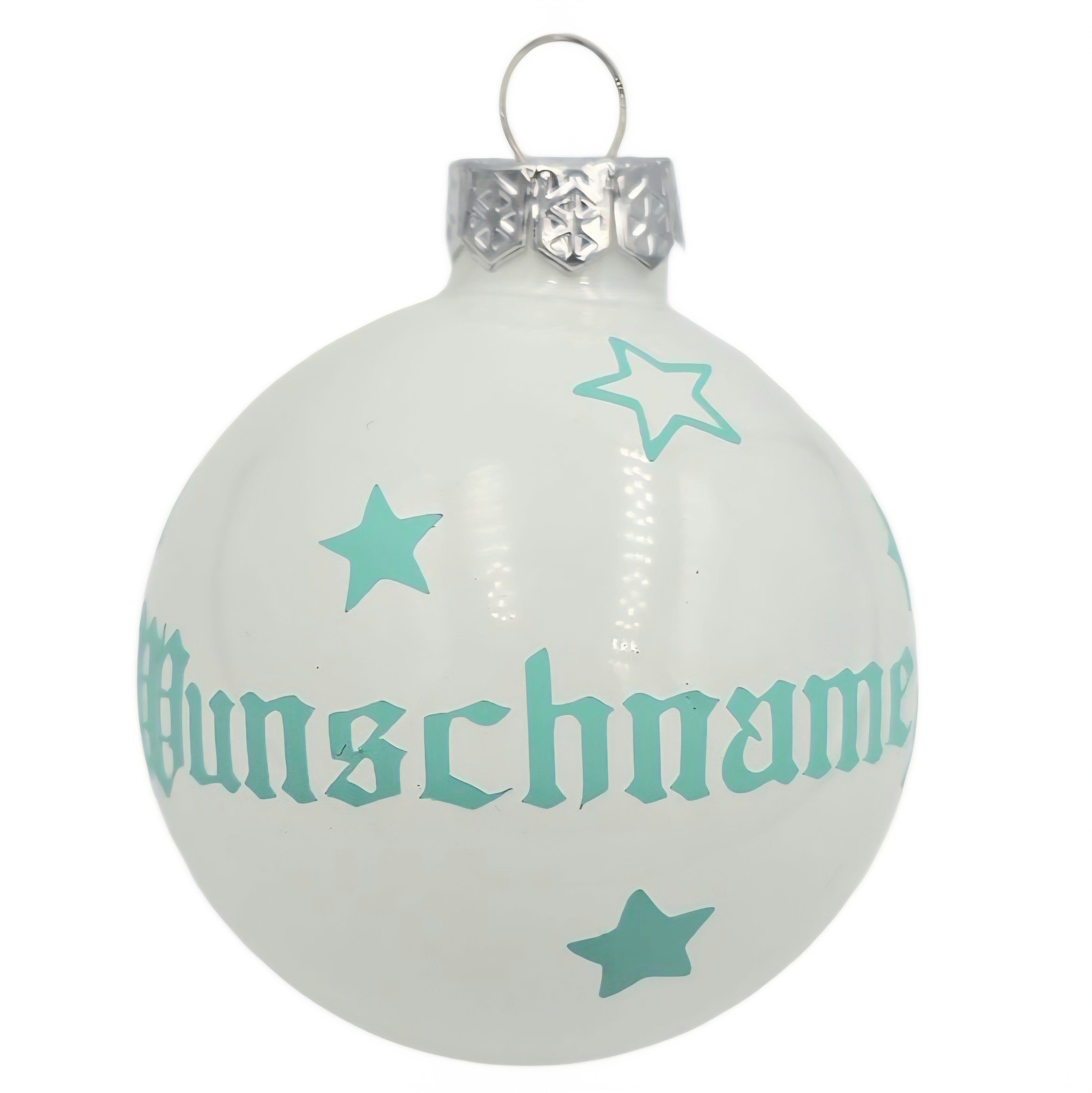 Personalisierte 6 cm Christbaumkugel mit Wunschname – handgefertigte Weihnachtsdeko aus Glas Verschiedene Ausführungen