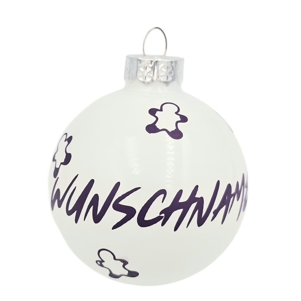 Personalisierte 6 cm Christbaumkugel mit Wunschname – handgefertigte Weihnachtsdeko aus Glas Verschiedene Ausführungen