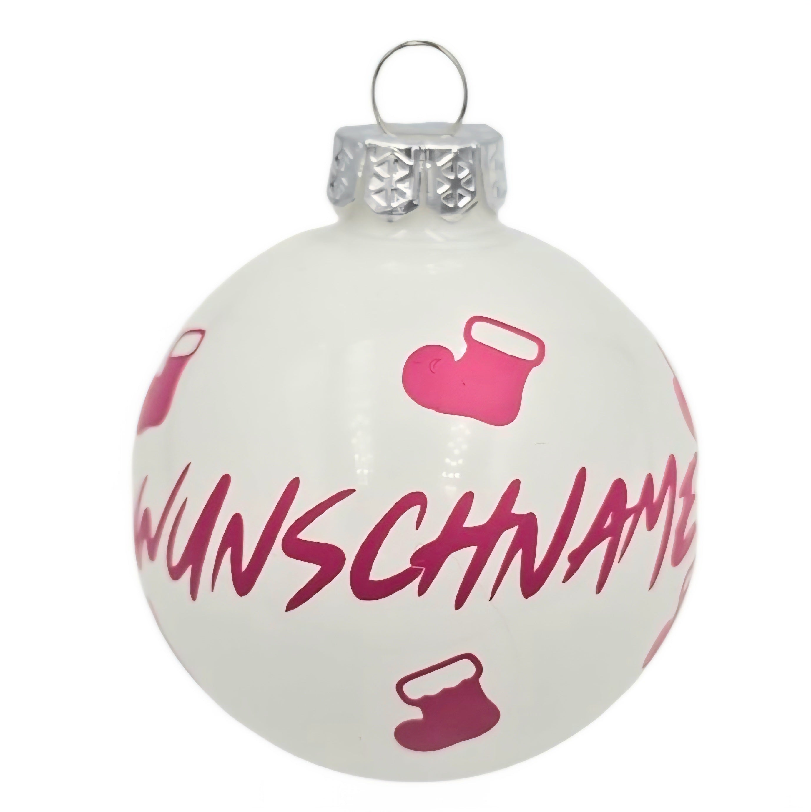 Personalisierte 6 cm Christbaumkugel mit Wunschname – handgefertigte Weihnachtsdeko aus Glas Verschiedene Ausführungen