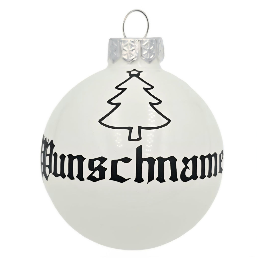 Personalisierte 6 cm Christbaumkugel mit Wunschname – handgefertigte Weihnachtsdeko aus Glas Verschiedene Ausführungen